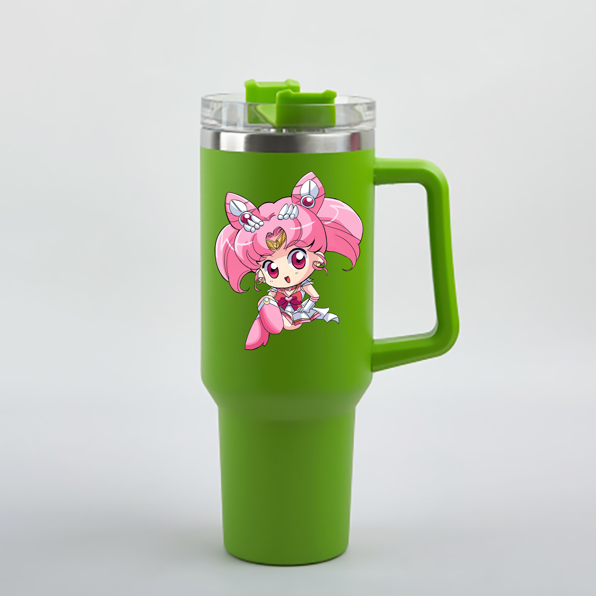 （画像用） 美少女戦士セーラームーン ちびうさ Sailor Moon Chibiusa Tsukino Usagi Small Lady Serenity 1200mL車用タンブラー - クリスタルステッカー（プラスチックストロー付き）